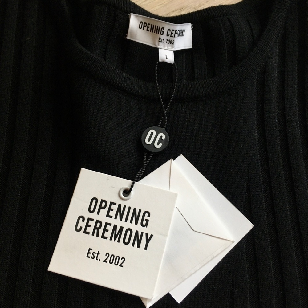 SOLD Opening Ceremony Black Peplum Sweater Size L - Picture 4 of 7